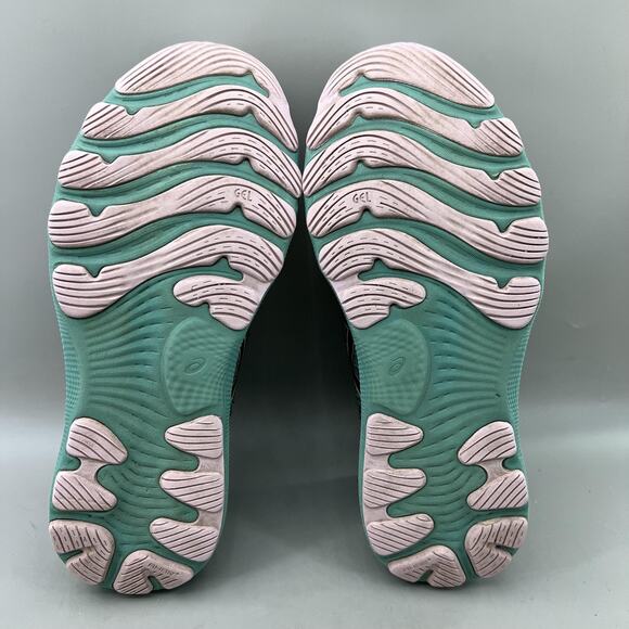 Asics Gel Nimbus 24 Running Shoes Women Size 9.5 Teal Green Pink Comfort Sneaker - Picture 7 of 9